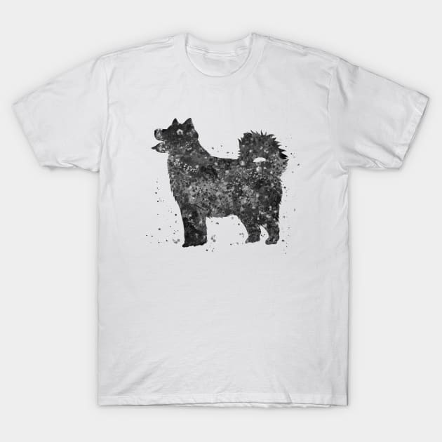 alaskan malamute dog black and white T-Shirt by Yahya Art